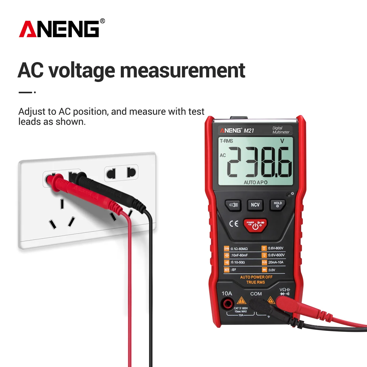 Smart M21 Digital Multimeter Ture RMS 6000 counts Meter Tester Auto Ranging ACDC Ammeter voltage Ohm Portable Power meter Test |