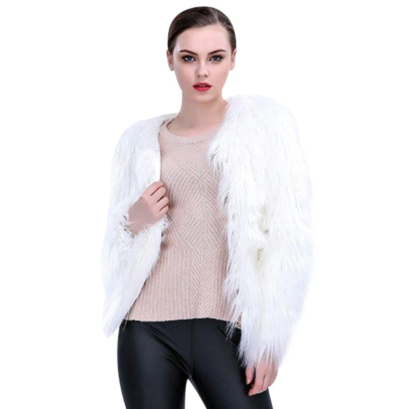 Women Faux Fur LED Light Coat Christmas Costumes Cosplay Jacket Overcoat Winter Warm Party Club Fur Coats Outwear 2020