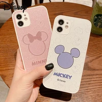 disney simple mickey head phone case for iphone13 13pro 13promax 12 12pro max 11 pro x xs xr 7 8p new straight side phone case