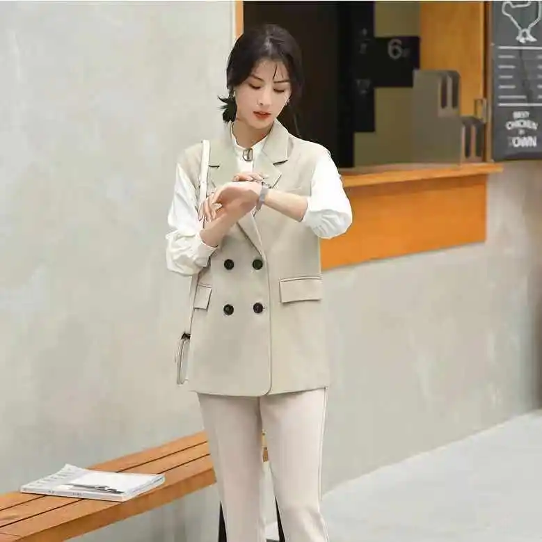 

Suit Vest Women British Style 2021 New Temperament Fashion Sleeveless Jacket