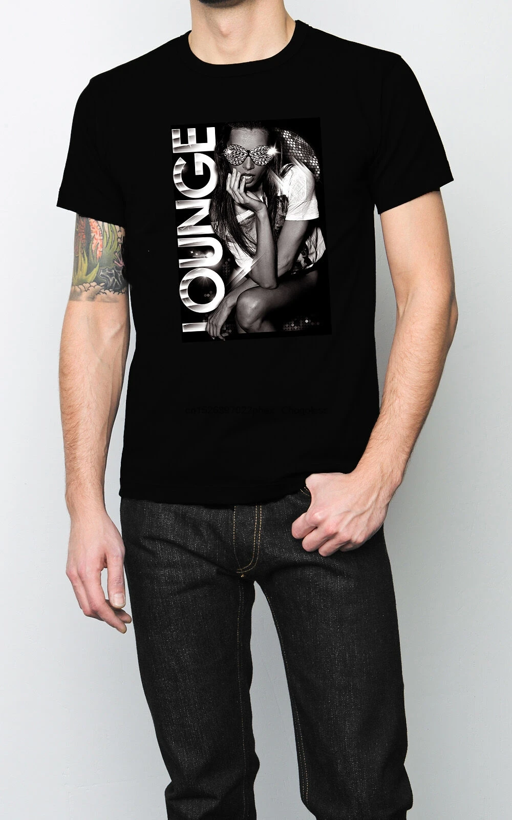 Мужская футболка для клуба вечевечерние ночного выхода DJ размер S-5XL черная |