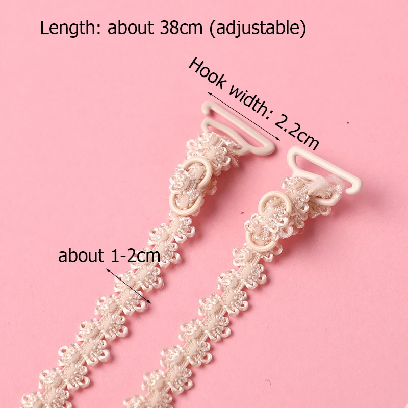

1 Pair Summer Sexy Lace Bra Straps Hollow Elastic Double-Shoulder Belts Adjustable Non-Slip Buckle Holder Strap For Bras