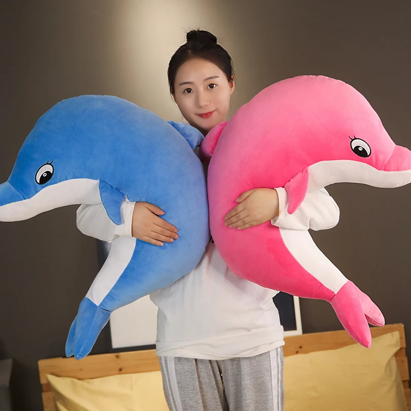 

35cm-70cm Kawaii Soft Dolphin Plush Toys Dolls Stuffed Animal Creative Kids Toy Nap PIllow Christmas Gift for Girls Children Boy