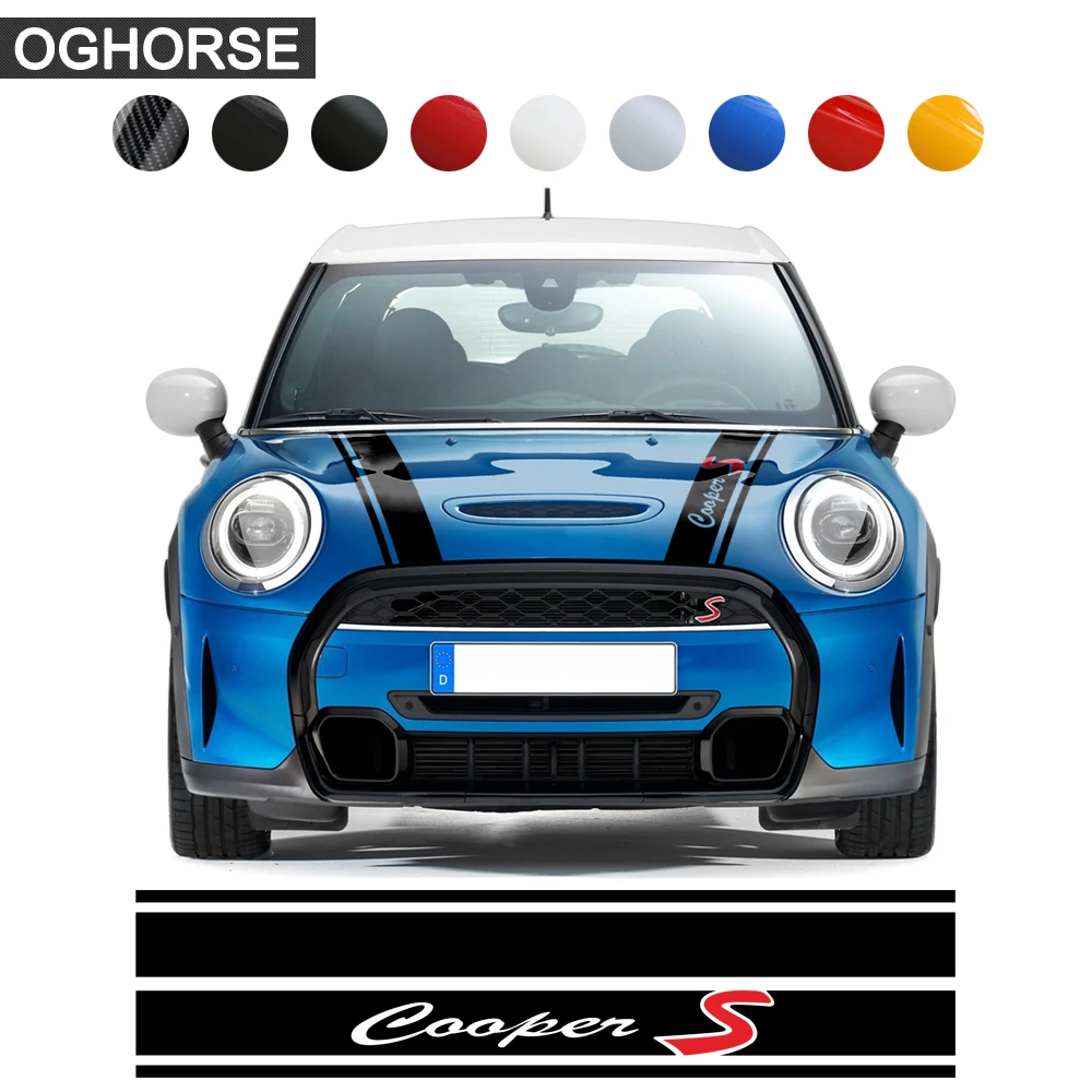 

Car Styling Engine Cover Rally Line Bonnet Stripe Cooper S Graphic Hood Decal Sticker for MINI Cooper F55 F56 Accessories