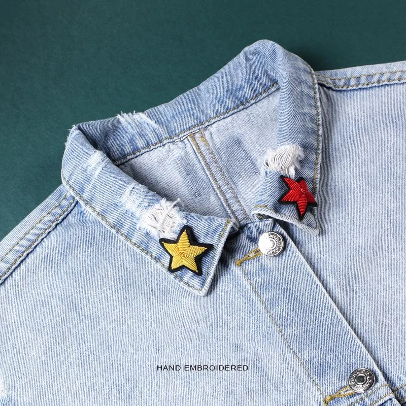 

Hand Embroidery Brooch Ins Tide Personality Creative Three-dimensional Star Badge Neckline Pin Fixed Clothes Accessories
