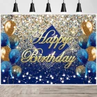 Фон для фотосъемки с изображением Королевского золота на день рождения синего и серебряного цвета с блестками украшение для мужчин и женщин