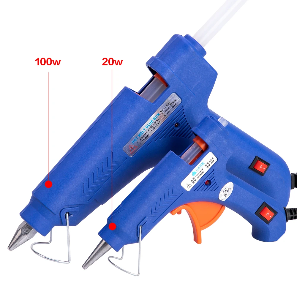 

20W/100W Hot Melt Glue Gun With 7mm Glue Sticks Industrial Mini Guns Thermo Electric Heat Temperature Repair Tool DIY