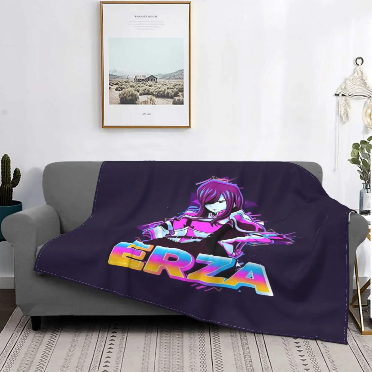 

Erza-Manta estampada de estдвижения Retro, colcha para cama a cuadros, toalla, manta con capucha, ropa de cama y fundas