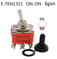 1pcs e ten1321 micro switch 15a250v 6 pin waterproof switch cap on on miniature toggle switches orange button switch