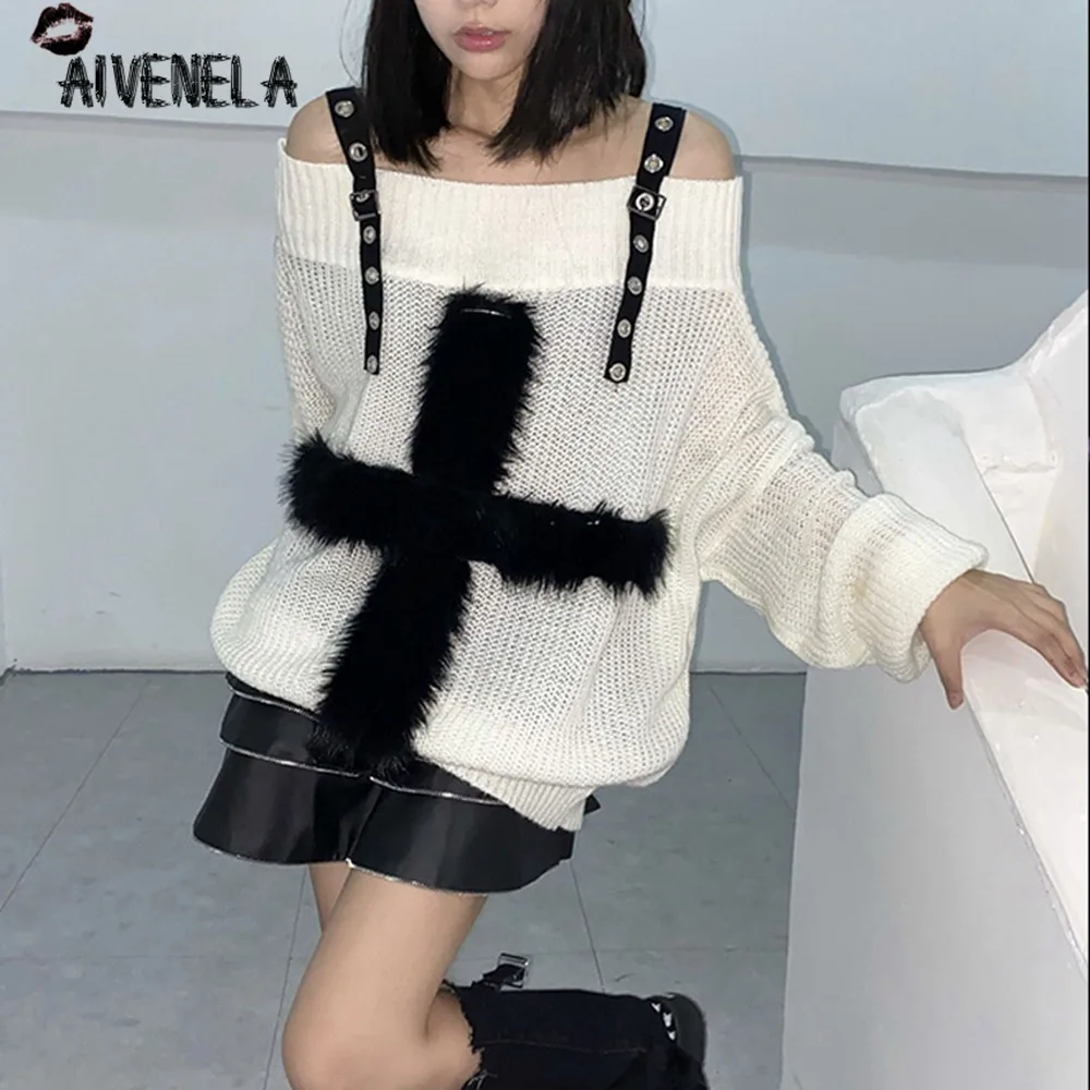 Свитер Женский вязаный с открытыми плечами Осень-зима | Женская одежда