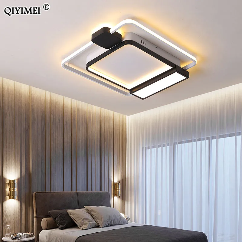 Современные золотисто черные светодиодный люстры для гостиной спальни лампы с