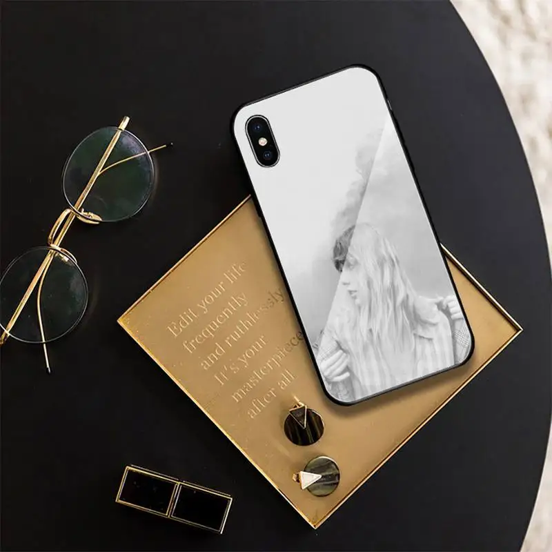 

YNDFCNB Folklore lyrics Phone Case Tempered Glass Phone Case For iphone 11 Pro XR XS MAX 8 X 7 6S 6 Plus cove fundas