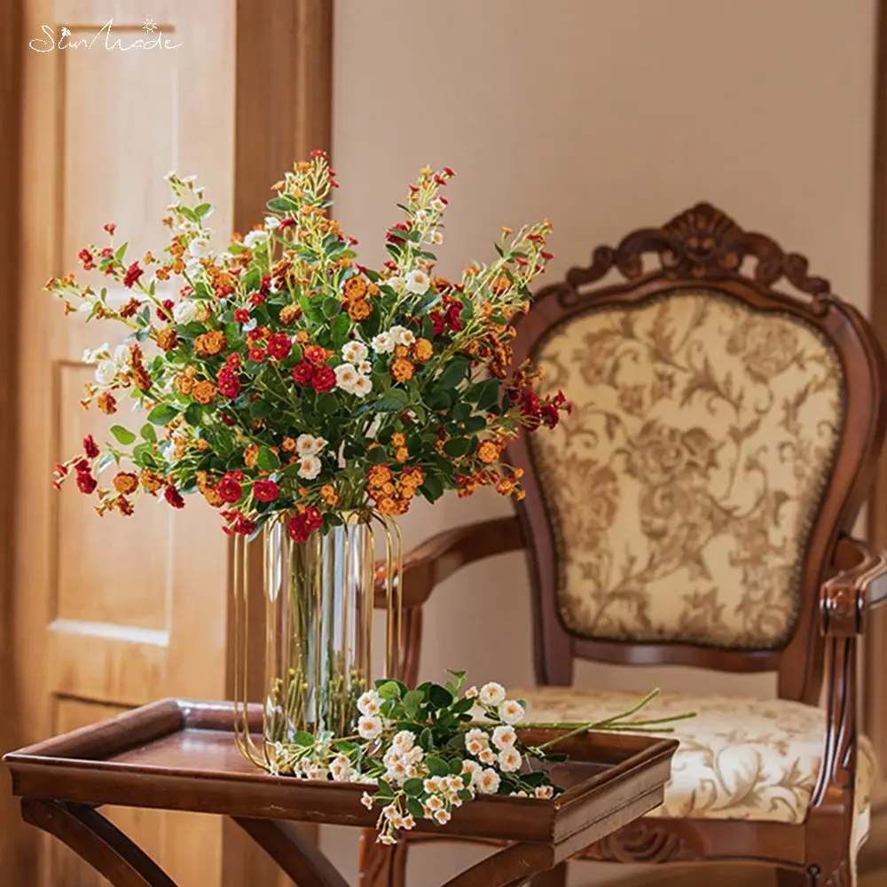 SunMade Роскошные Мини розы длинные ветки крошечные цветы осенние украшения