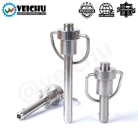 veichu 1pcs all stainless steel self locking quick release pins vcn112 slot pins ball locking pins with safety button handle