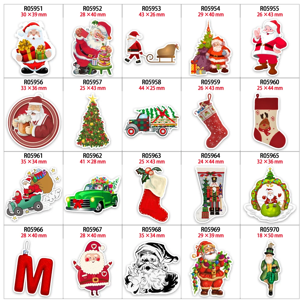 

Santa Claus Resin Flatback Acrylic Resins 30pcs/lot Christmas Ornament Crafts For Decoration Accessories