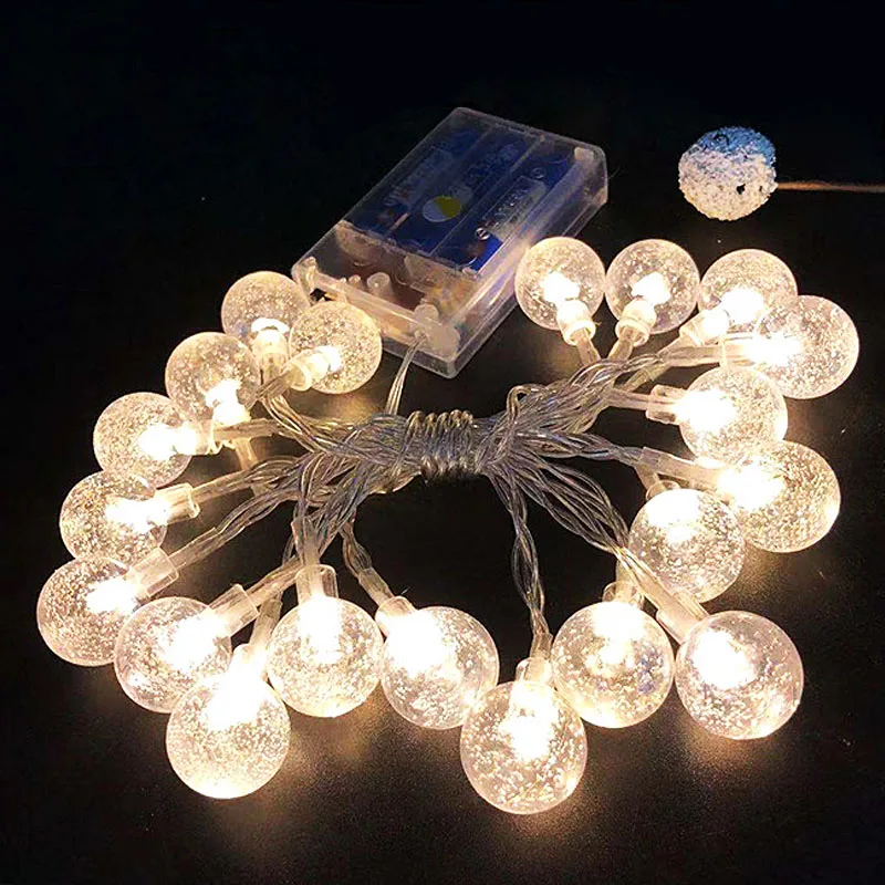 

LED String lights with Gypsophila bubble ball Holiday lighting Fairy Garland Battery Indoor For Christmas Wedding Party Decors