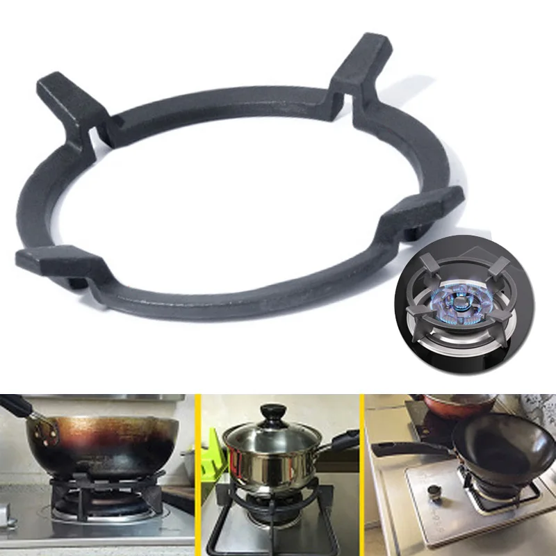 

1pc Black Wok Stands Cast Iron Wok Pan Support Rack For Burners Protective Gas Hobs Cookers Kitchen Supplies Tool Accessories