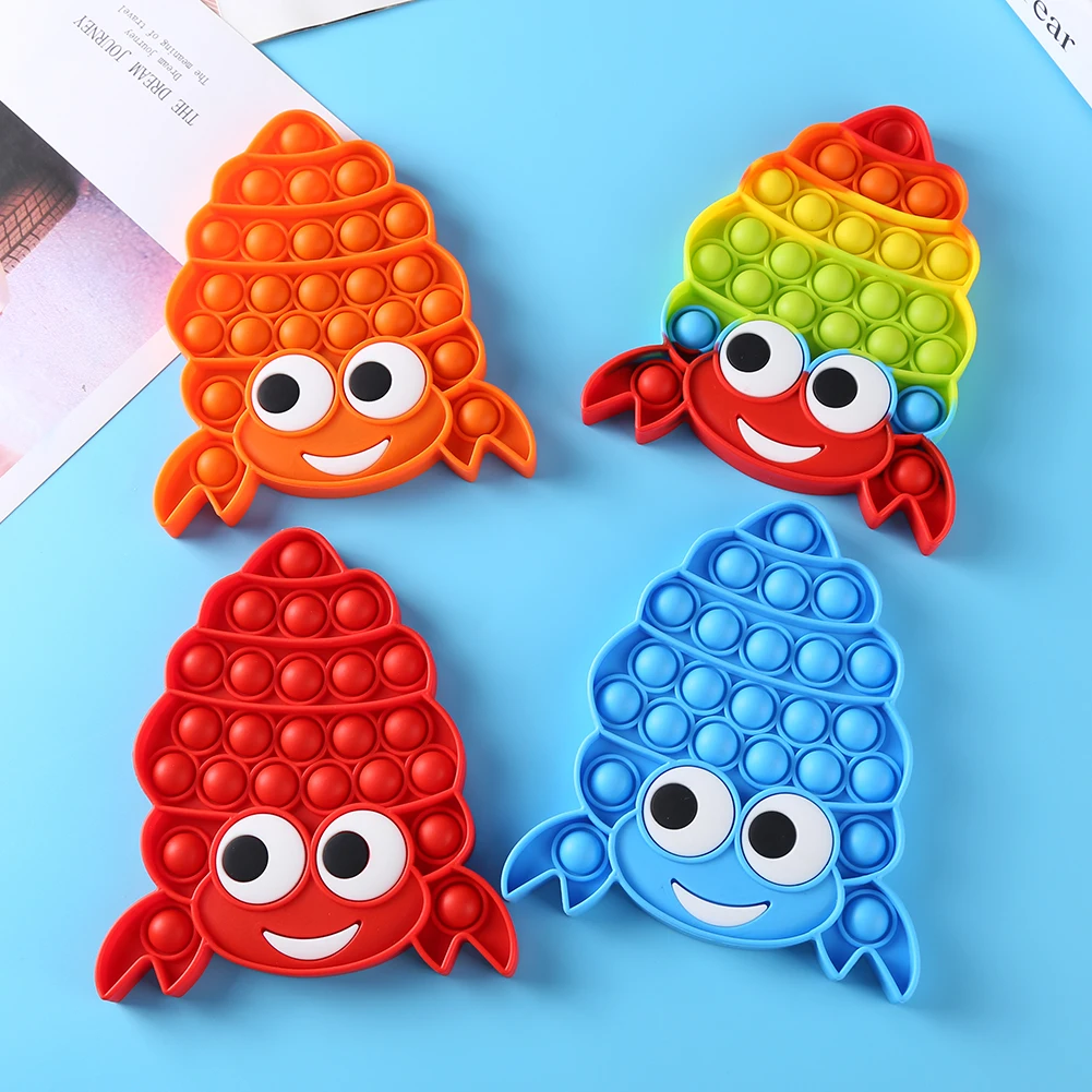 

Crab Shape Silicone Bubble Toy Stress Relief Special Needs Autism Concentration Educational Toys for Adults Kids