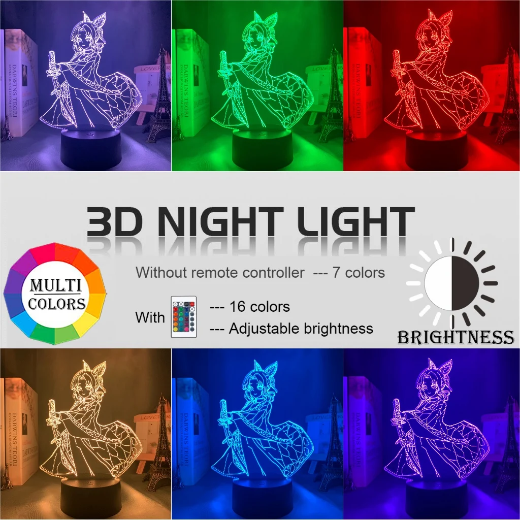 Лампа 3d аниме рассекающий демонов Кочо Кана светильник для спальни декор день