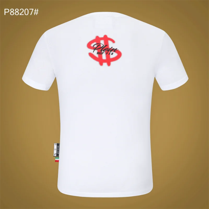 

Italy Brand Fashion Men Short Sleeve 3D Printing Street Hip-Hop Style Men Plein Tshirt Black Tops Skull Sportswear Manche Courte