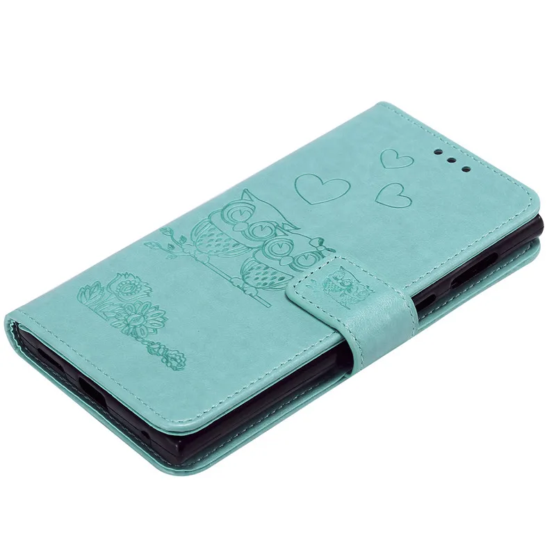 Кожаный флип чехол с рисунком совы для Sony Xperia XZ XZ1 L1 Z5 кошелек xa1 XA2 XA Coque Capa fundas