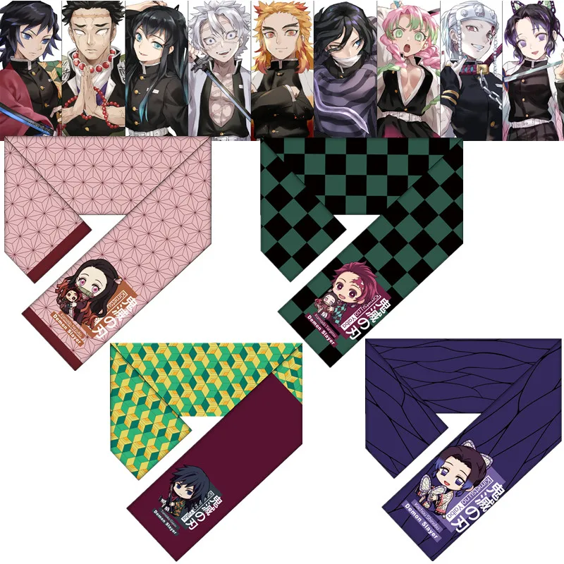 

Demon Slayer Kimetsu no Yaiba Kamado Tanjirou Nezuko Cosplay Warm Soft Neckerchief Student Fashion Scarf Xmas Gifts