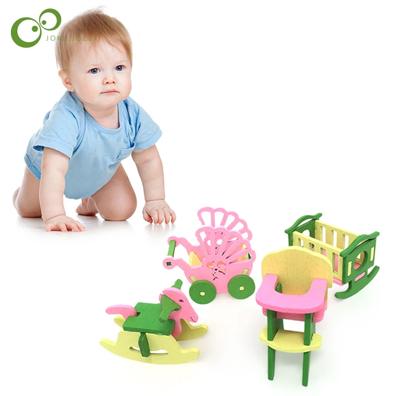 Кукольный дом миниатюрный игрушки детские деревянные строительные Деревянный