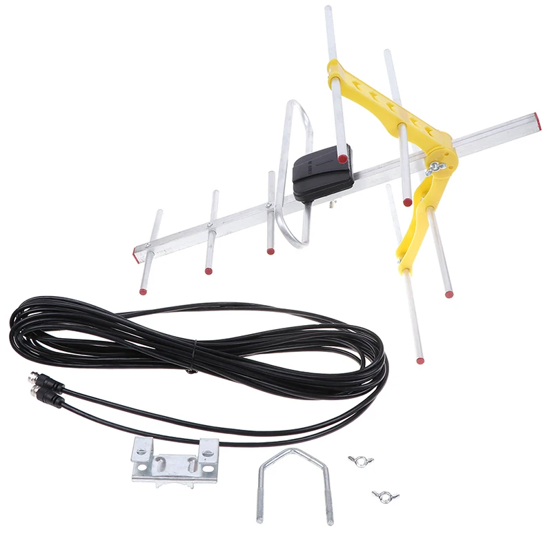 1 шт. уличная усиленная антенна 100 миль 8 Yagi HD TV 10dB большой радиус действия UHF/VHF/FM