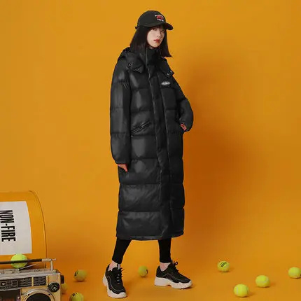 Black No zipper Зимнее пальто Женская хлопковая куртка новая длинная пуховая хлопковая верхняя одежда однотонная куртка с капюшоном модная утолщенная теплая парка куртка - Цвет: Black No zipper