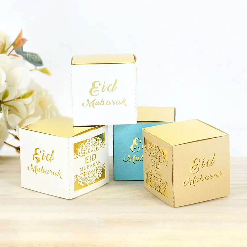 

5pcs Eid Mubarak Candy Boxes Islamic Muslim Festival Gifts Box Ramadan Kareem Decoration Cookie Packaging Box Eid al-Fitr Supply