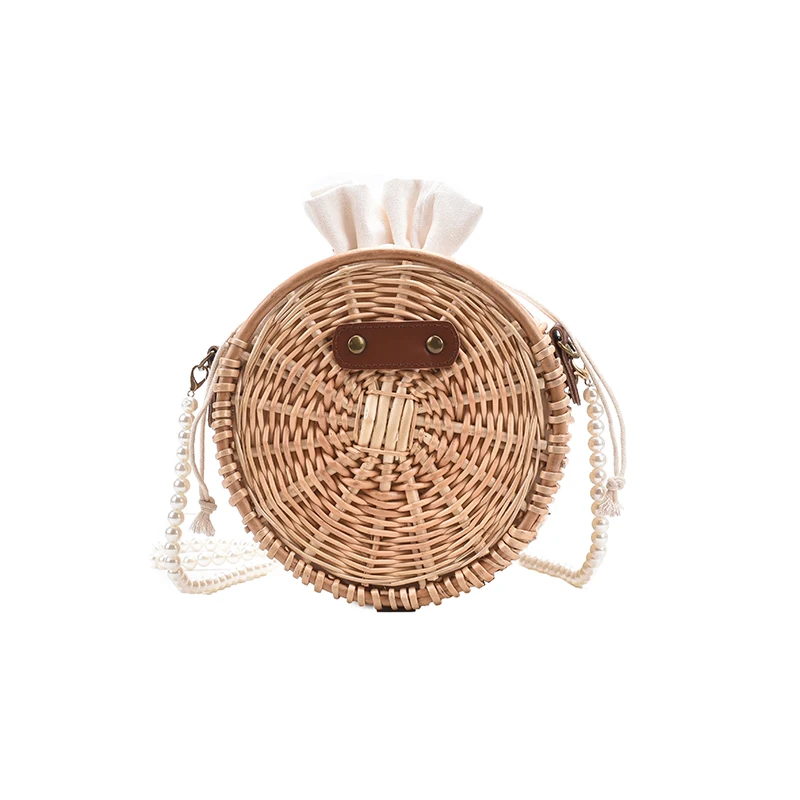 

2021 Summer Women Handbag Rattan Wicker Straw Woven Half-round Bag Large Capacity Female Casual Travel Tote Fashion Bolsos