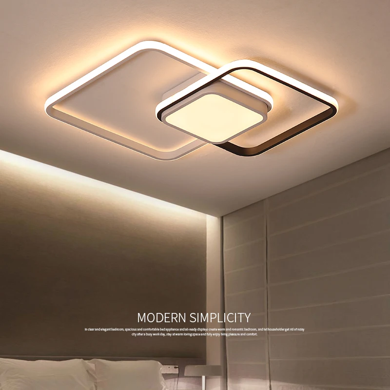 

Chandelier Lighting for Living room Bedroom Rectangle aluminum Ceiling Chandelier Lights Lustres Modern Chandelier with remote