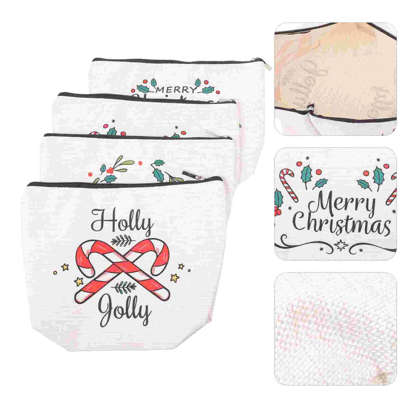 

4Pcs Christmas Waterproof Cosmetics Bag Creative Travel Washing Bag for