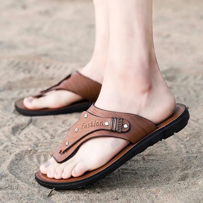 

Man Sandals 2021 Summer Platform Boy Sandal Shoes Loafers Male Casual For Men Shoe Men's Beach Flip Flops Slip-Flops