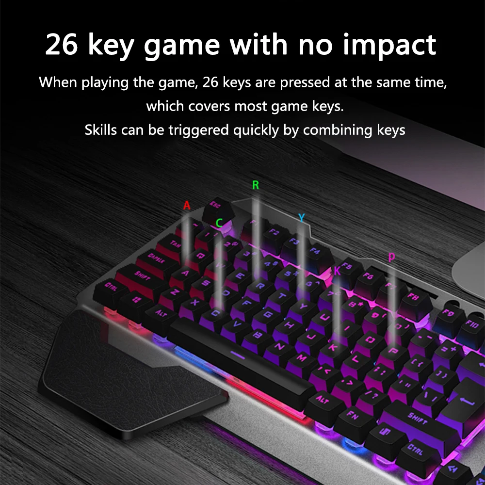 Беспроводная игровая клавиатура и мышь K680 с подсветкой металлической панелью