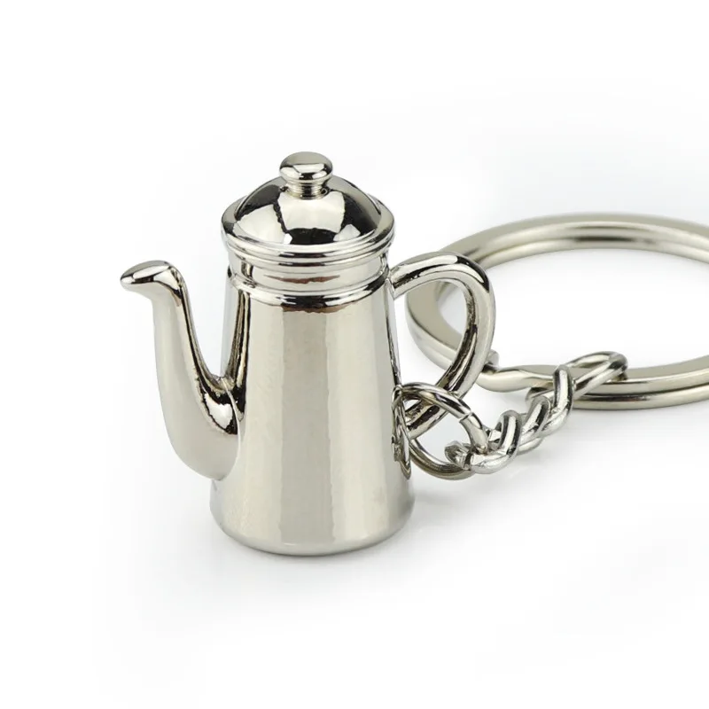 Creative Barista Coffee Tamper Keychain Coffee Machine Handle Moka Pitcher Keyring Portable Coffeeware Espresso Accessories Gift