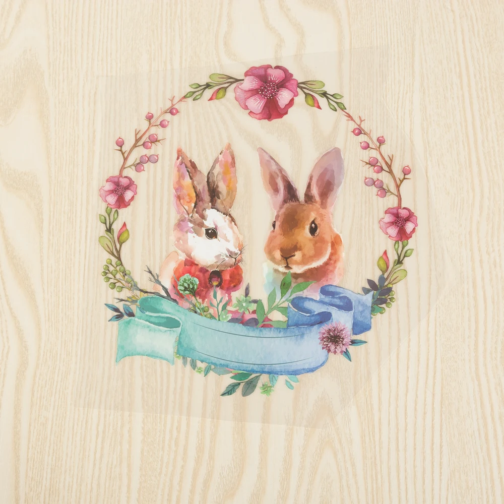 Акварельные медовые кролики одежда нашивки наклейки бытовые железные