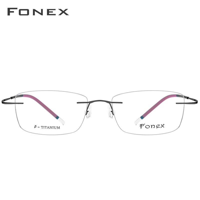 FONEX Оправа для очков Мужская/женская из чистого титана без оправы 9203|men rimless|optical - Фото №1