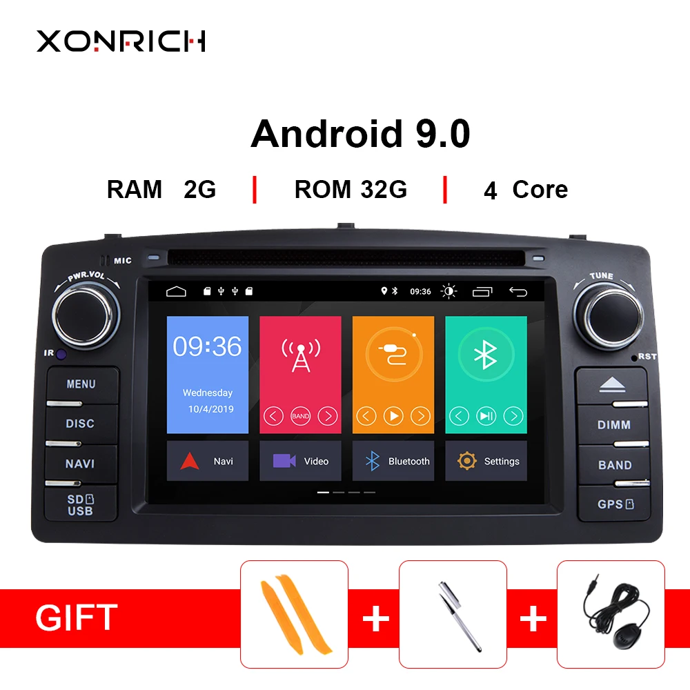 Автомагнитола IPS 2 Din с Android 9 0 DVD-плеер для Toyota Corolla E120 BYD F3 2003 2004 2006 мультимедиа GPS