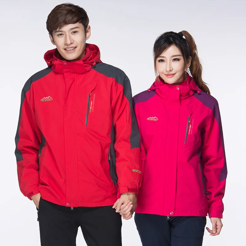Мужская и женская лыжная куртка зимняя теплая водонепроницаемая ветрозащитная