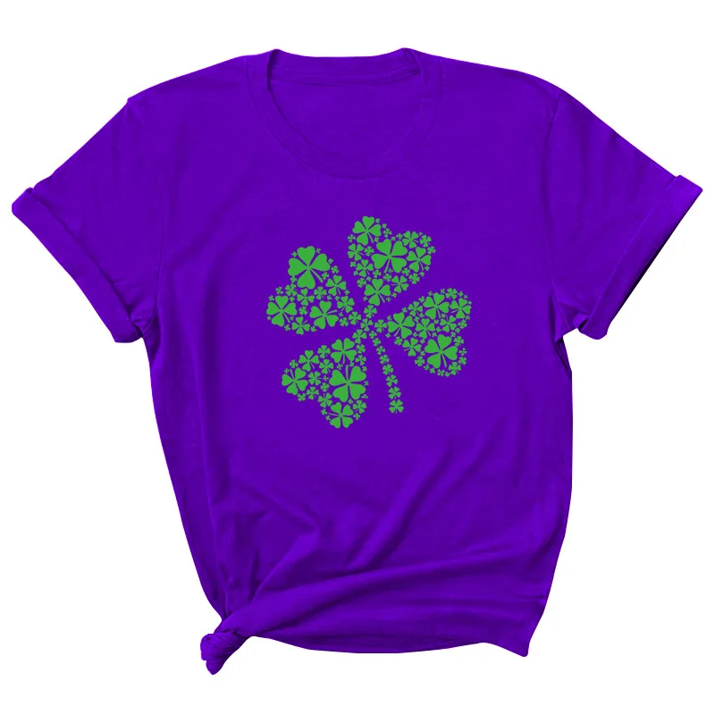 

Clover Letter Print Women T Shirt Short Sleeve ONeck Loose Women Tshirt Ladies Tee Shirt Tops Clothes Camisetas Mujer