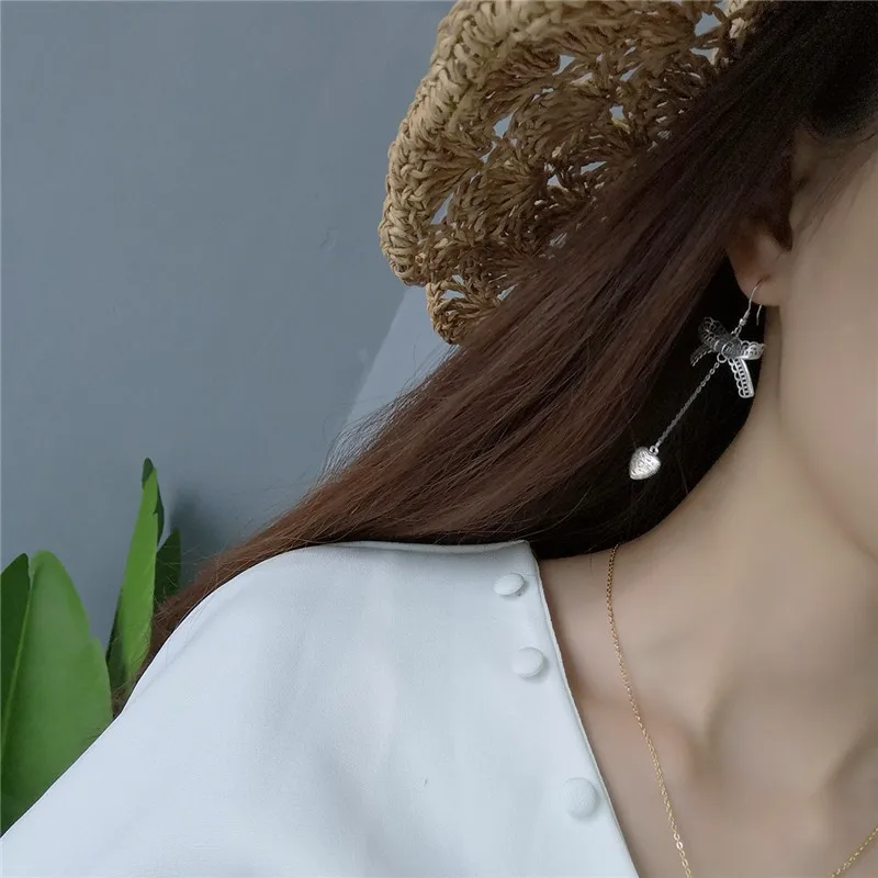 Женские винтажные серьги-подвески RUIYI из настоящего серебра 925 пробы с кружевом и