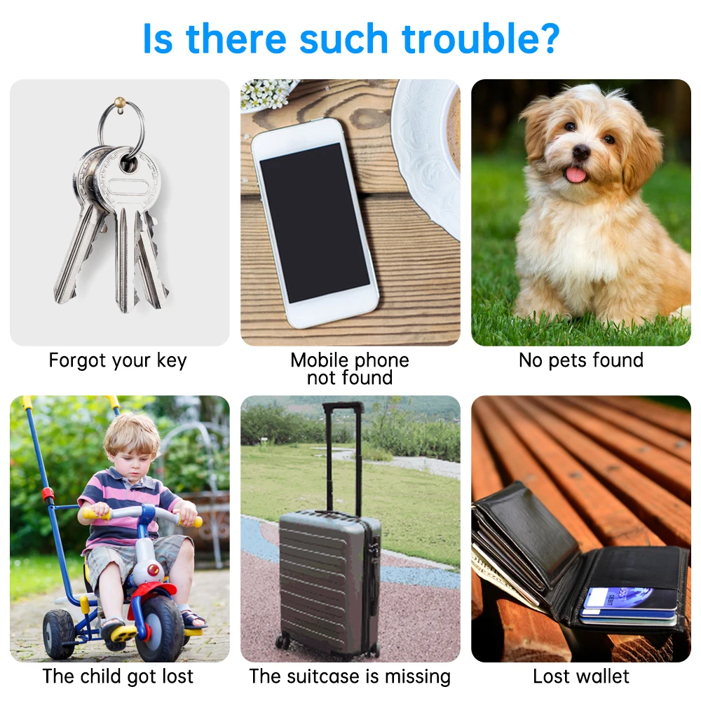 

Mini Anti-Lost Waterproof Bluetooth Locator Tracer Pet Smart GPS Tracker For Pet Dog Cat Kids Car Wallet Key Collar Accessories
