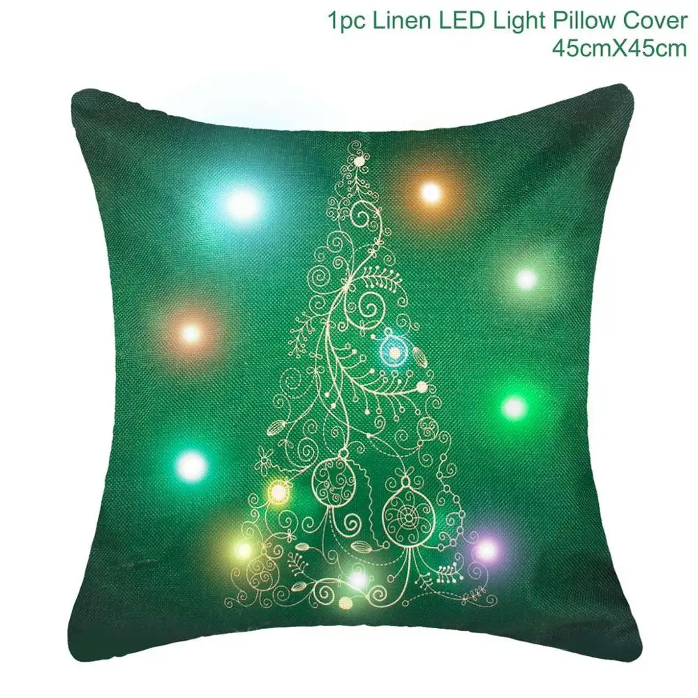 Cushion Cover 01 Huiran светодиодный чехол для рождественской подушки рождественские украшения для дома Natal Navidad рождественские украшения счастливого Нового года - Цвет: Cushion Cover 01