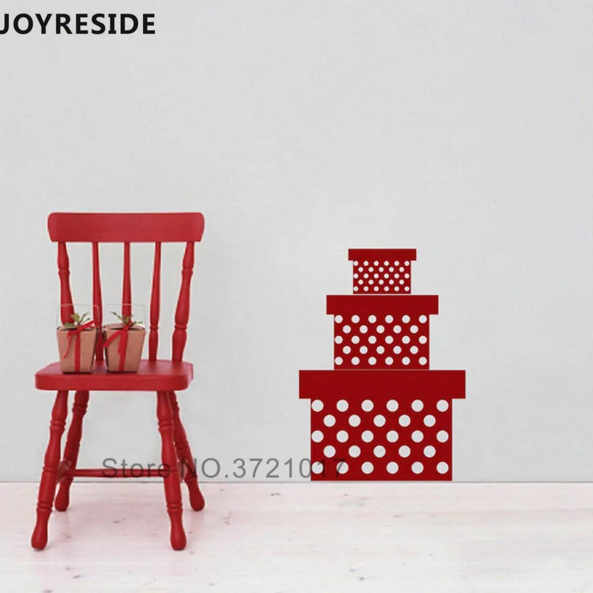 JOYRESIDE подарки Санты наклейки на стену рождественские коробка Наклейки стены для