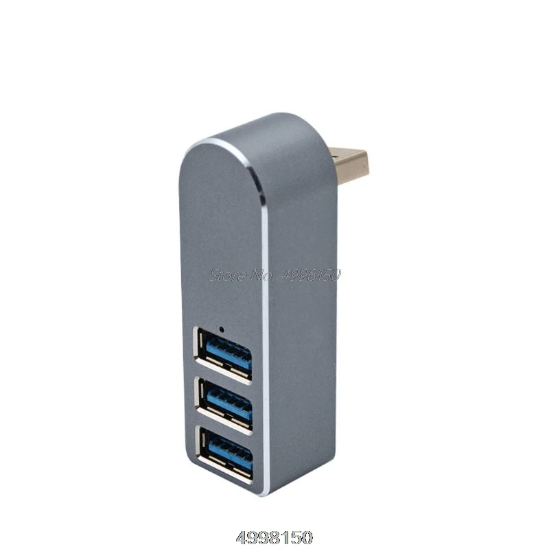 Алюминиевый сплав мини 3 порта USB 0 концентратор роторный сплиттер адаптер для ПК