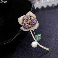 donia jewelry fashion high end rose brooch female shell pearl corsage accessories luxury coat pin shawl buckle
