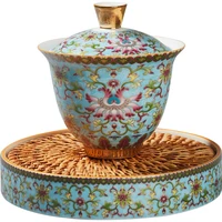 enamel ceramic gaiwan master cup pitcher purple clay pot construction cup large kung fu tea set