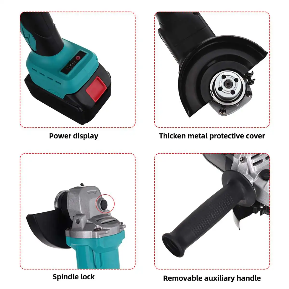 

18V 1600W 125mm Brushless Cordless Impact Angle Grinder with battery DIY Power Tool Cutting Machine Polisher Fr Makita Battery
