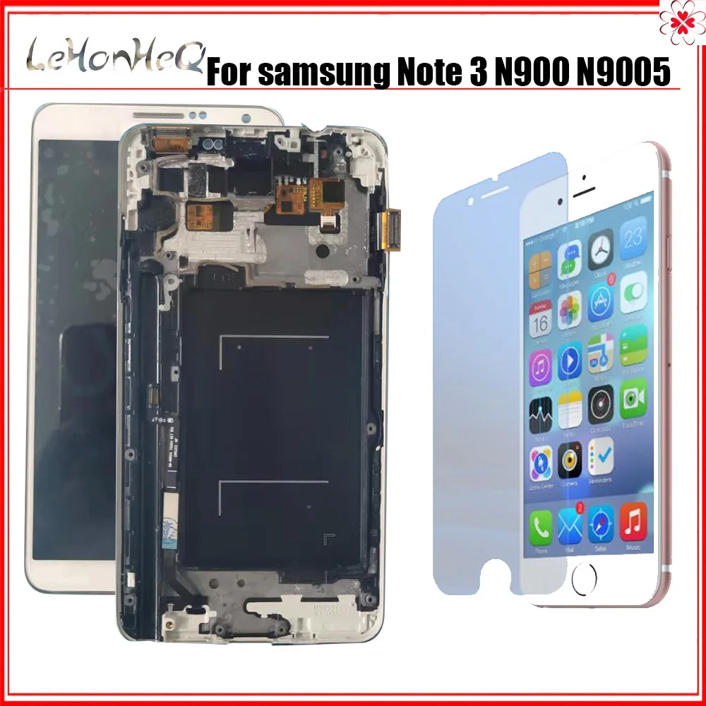 Для Samsung Note 3 ЖК дисплей сенсорный экран дигитайзер Рамка в сборе для Galaxy Note3 N900 N9005